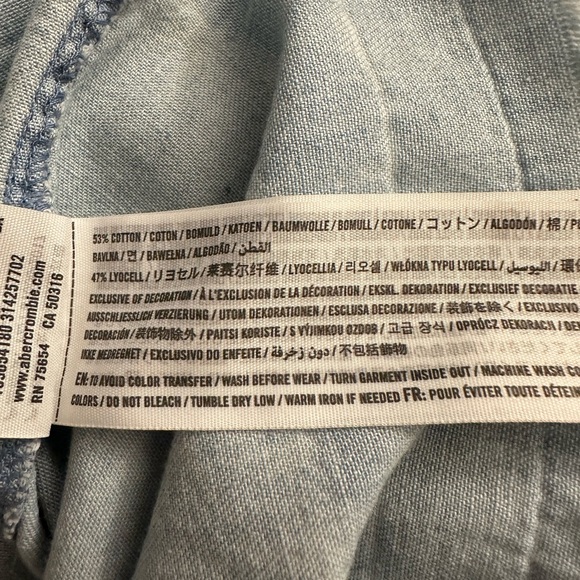 Abercrombie & Fitch Denim Shift Dress Size Small Blue - Picture 7 of 7